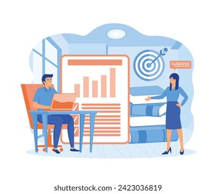 Audit concept. Business operation research and analysis. Financial inspection.  flat vector modern illustration 