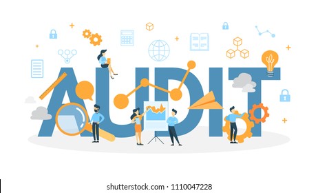 Audit concept illustration. Idea of finances and data.