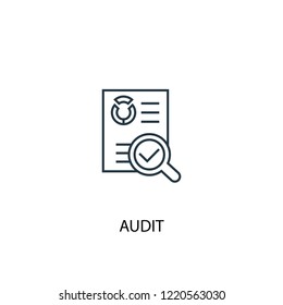 audit concept line icon. Simple element illustration. audit concept outline symbol design. Can be used for web and mobile UI/UX