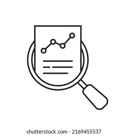 audit and data analysis icon like thin line assesment. linear trend graphic stroke design lineart logotype web element isolated on white. concept of key performance indicator or business visualisation