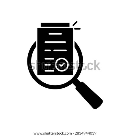 audit and data analysis icon like black assesment. silhoette trend graphic black logotype web element isolated on white. concept of key performance indicator or business visualisation