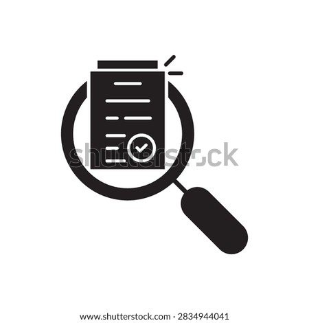 audit and data analysis icon like black assesment. silhoette trend graphic black logotype web element isolated on white. concept of key performance indicator or business visualisation