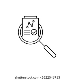 Audit and Data Analysis Icon. Audit and Data Analysis Vector Icon in line style design. Audit and Data Analysis Symbol. Vector illustration.