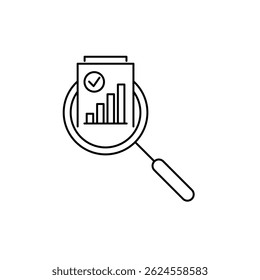 Ícone de linha de Auditoria e Análise de Dados definido para design de marketing de site, logotipo, aplicativo etc. Ícones de linha de estilo mínimo com traçado editável. Ilustração vetorial.