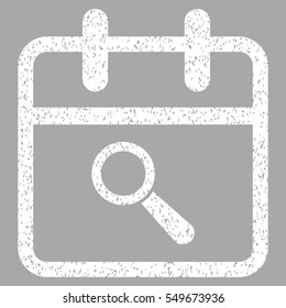 Audit Day grainy textured icon for overlay watermark stamps. Flat symbol with dirty texture. Dotted vector white ink rubber seal stamp with grunge design on a silver background.