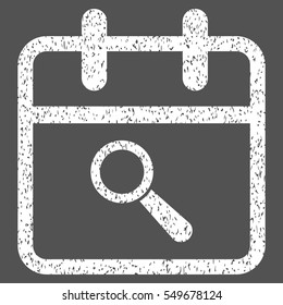 Audit Day grainy textured icon for overlay watermark stamps. Flat symbol with scratched texture. Dotted vector white ink rubber seal stamp with grunge design on a gray background.