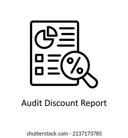 Audit Discount Report Vector Outline Icons für Ihre digitalen oder gedruckten Projekte.