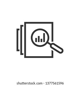 Audit Document Icon In Flat Style. Result Report Vector Illustration On White Isolated Background. Verification Control Business Concept.