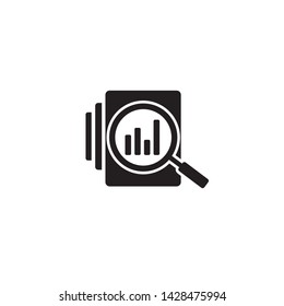 Icono de documento de auditoría en estilo plano. Ilustración vectorial del informe de resultados sobre fondo aislado blanco. Concepto de negocio de control de verificación