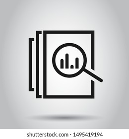 Audit document icon in flat style. Result report vector illustration on isolated background. Verification control business concept.