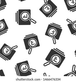 Audit document icon seamless pattern background. Result report vector illustration on white isolated background. Verification control business concept.