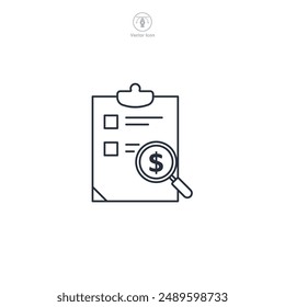audit document Icon theme symbol vector illustration isolated on white background
