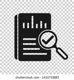 Audit document icon in transparent style. Result report vector illustration on isolated background. Verification control business concept.