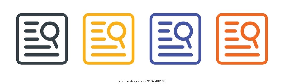 Audit document icon vector set.