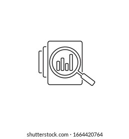 Icono de línea de documento de auditoría en estilo plano. Ilustración vectorial del informe de resultados sobre fondo aislado blanco. Concepto de negocio de control de verificación