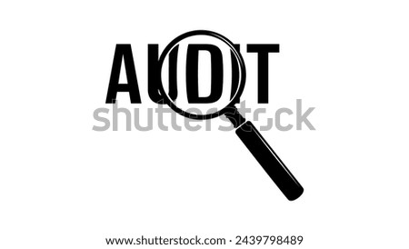 Audit emblem, black isolated silhouette