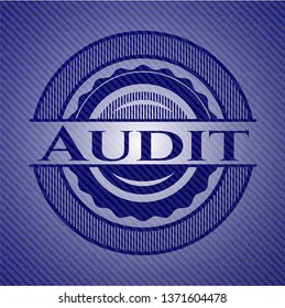 Audit emblem with jean high quality background