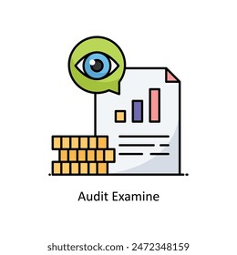Audit Examine vector filled outline icon style illustration. Symbol on White background EPS 10 File