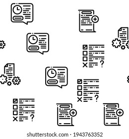 Audit Finance Report Seamless Pattern Vector Thin Line. Illustrations