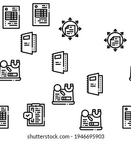 Audit Finance Report Seamless Pattern Vector Thin Line. Illustrations