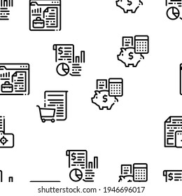 Informe de auditoría de finanzas de la línea delgada del vector de patrón sin problemas. Ilustraciones