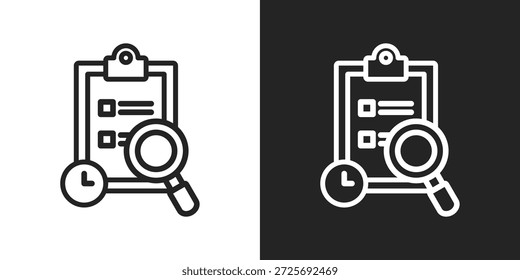 Icono De Auditoría En Estilo De Línea En Blanco Y Negro