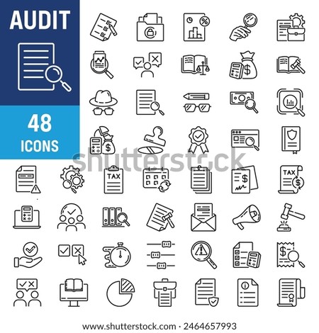 Audit icon. Business audit icon set. Linear style.