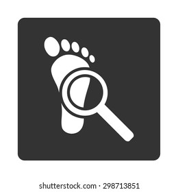 Audit icon from Commerce Buttons OverColor Set. Vector style is white and gray colors, flat square rounded button, white background.