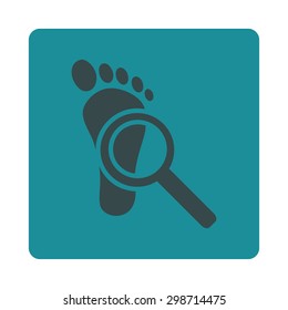 Audit icon from Commerce Buttons OverColor Set. Vector style is soft blue colors, flat square rounded button, white background.