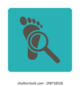 Audit icon from Commerce Buttons OverColor Set. Vector style is grey and cyan colors, flat square rounded button, white background.