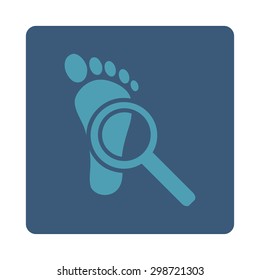 Audit icon from Commerce Buttons OverColor Set. Vector style is cyan and blue colors, flat square rounded button, white background.