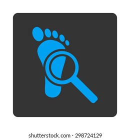 Audit icon from Commerce Buttons OverColor Set. Vector style is blue and gray colors, flat square rounded button, white background.