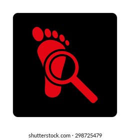 Audit icon from Commerce Buttons OverColor Set. Vector style is intensive red and black colors, flat square rounded button.