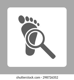 Audit icon from Commerce Buttons OverColor Set. Vector style is dark gray and white colors, flat square rounded button, silver background.