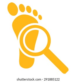 Audit icon from Commerce Set. Vector style: flat symbol, yellow color, rounded angles, white background.