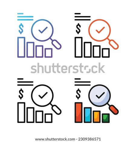Audit icon design in four variation color