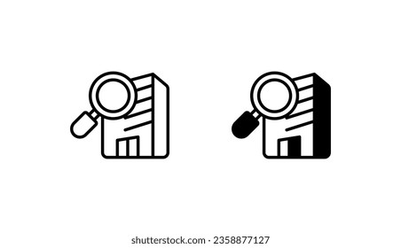 Diseño de iconos de auditoría con ilustración de fondo blanco