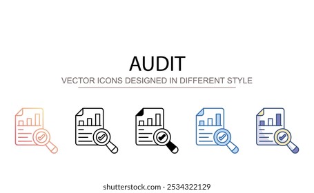 Diseño de icono de auditoría con fondo blanco