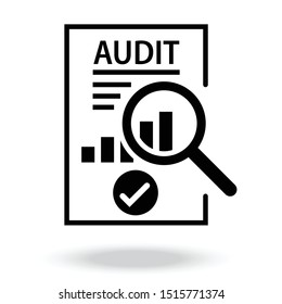 audit icon.
Document inspection icons such as quality, finance, production