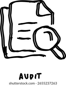 ícone de auditoria no estilo doodle