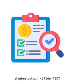 Ilustração de vetor plano de ícone de auditoria