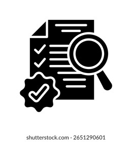 Auditoria de Ilustração de Vetor de Glifos de Ícones