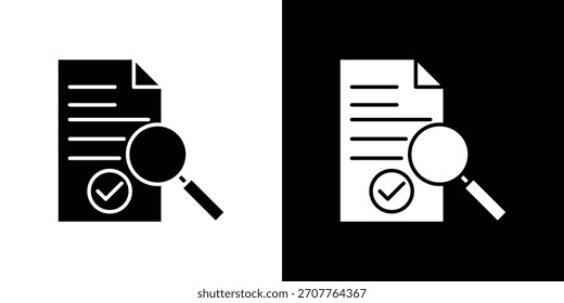 Audit icon line art editable stroke and solid collection for app design