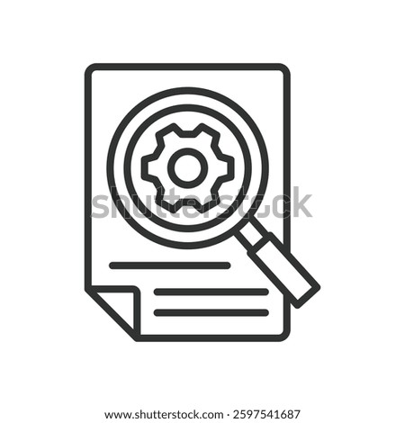 Audit, icon in line design. Compliance, Inspection, Financial audits, risk assessment, Internal audit, External audit on white background vector. Audit editable stroke icon