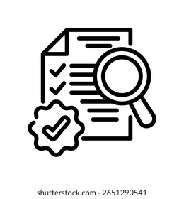Audit Icon Line Vector Illustration