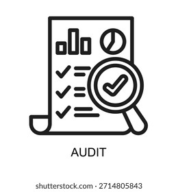 Ilustração de vetor de linha de ícone de auditoria
