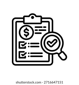 Auditoria de Ilustração de Vetor de Linha de Ícone