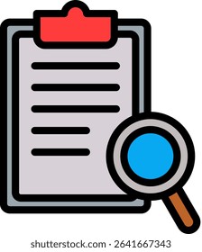 Audit Icon Lineal Color Vector Illustration