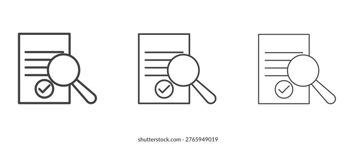 Audit icon in linear, outline icon isolated on white background