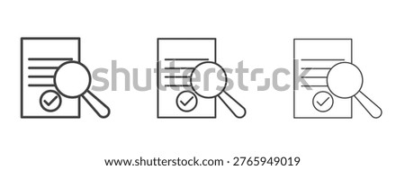 Audit icon in linear, outline icon isolated on white background